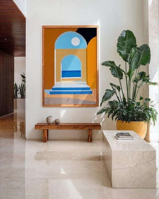 Nelson F. León - Umbral Mediterráneo XL- (NO Reserve), Antiquités & Art, Art | Peinture | Moderne