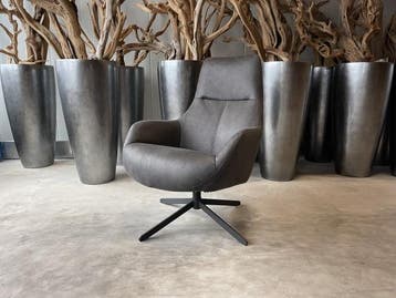 Veiling - Fauteuil Cone -Draaibaar- Microleder - Grijs - Ant
