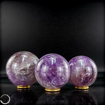 Natuurlijke amethistbolletjes-set – elegante paarse tinten