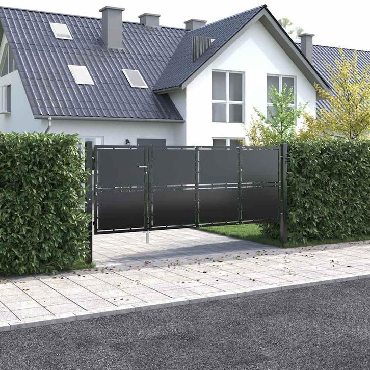 vidaXL Tuinpoort staal 350x125 cm antraciet, Jardin & Terrasse, Portes de jardin, Envoi