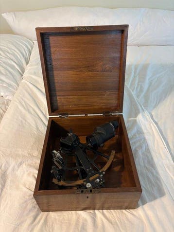 Sextant - Messing, Metaal, Hout, Glas, Leder - tamaya -