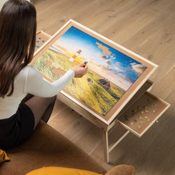 Puzzeltafel met uitklapbare poten - 79 x 56 x 33 cm, Verzenden, Nieuw
