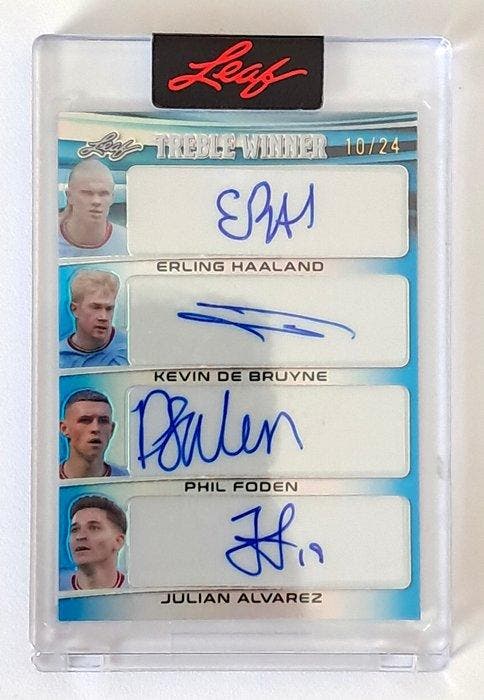 2023 Leaf Treble Winner 8 Autogramme - Haaland, De Bruyne,, Collections, Autocollants