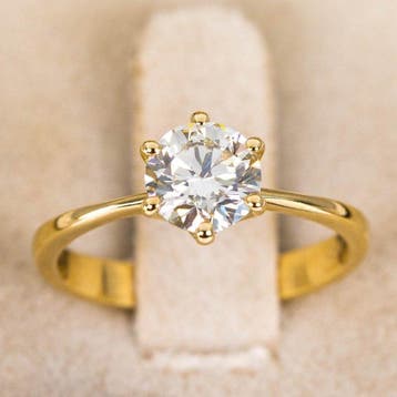 Zonder minimumprijs - Ring - 14 karaat Geel goud - 1.01ct.