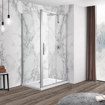Florence Douchecabine Brescia 120×80cm Chroom, Huis en Inrichting, Ophalen of Verzenden, Nieuw