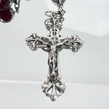 Figuur - Rosary Art Nouveau garnet silver - .800 zilver