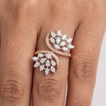 Zonder minimumprijs - Ring - 14 karaat Roségoud - 1.30ct., Handtassen en Accessoires, Nieuw