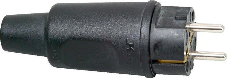 Kopp Rubberen Stekker IP44 CEE 7 VII Zwart - 179016004 [10, Doe-het-zelf en Bouw, Elektriciteit en Kabels, Verzenden