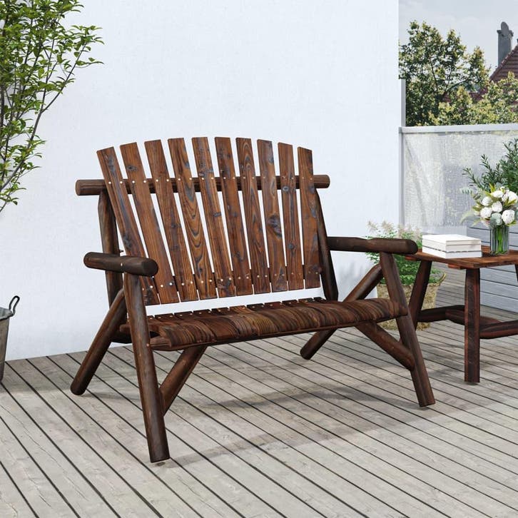 vidaXL Tuinbank 2-zits 119x85x98 cm massief vurenhout, Tuin en Terras, Tuinsets en Loungesets, Nieuw, Verzenden