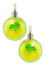 2x Discobal Ø 10 cm LED Iridescent Geel  Discobol Klein Spie, Ophalen of Verzenden, Nieuw