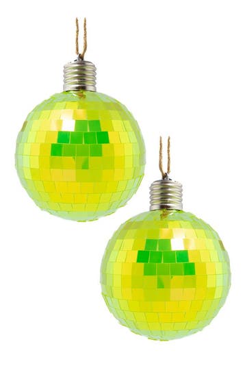 KIMU® 2x Discobal Ø 10 cm LED Iridescent Geel  Discobol Klei, Ophalen of Verzenden, Nieuw