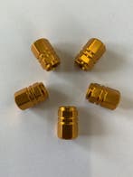 Racing ventieldoppen Exagonal Goud 5 stuks, Ophalen of Verzenden