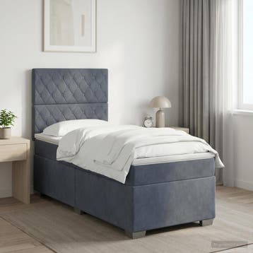 vidaXL Boxspringbed met matras Donkergrijs 80 x 200 cm, Verzenden