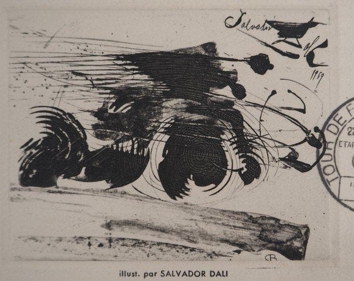 Salvador Dali (1904-1989) - Larrivée du Tour de France sur, Antiquités & Art, Antiquités | Autres Antiquités