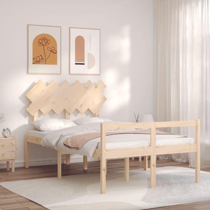 vidaXL Seniorenbed met hoofdbord massief hout, Maison & Meubles, Chambre à coucher | Lits, Envoi