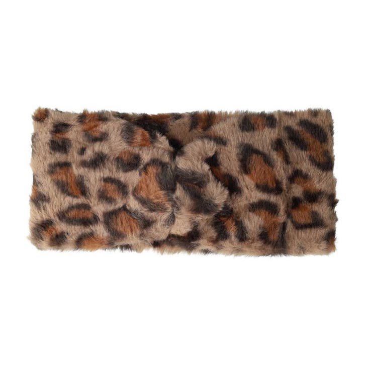 Haarband Twist 12cm – Panter Print – Teddy Imitatiebont Stof, Handtassen en Accessoires, Uiterlijk | Haarverzorging