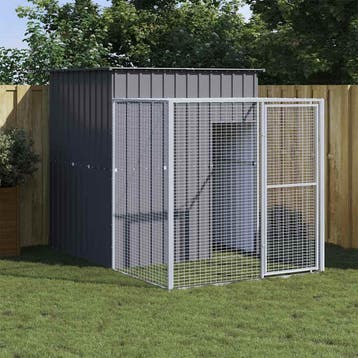 vidaXL Kippenhok met ren 165x251x181 cm gegalvaniseerd staal, Verzenden
