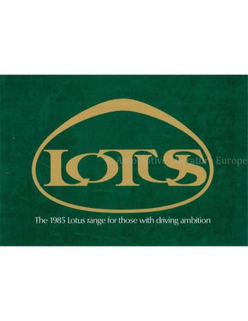 1985 LOTUS PROGAMMA BROCHURE ENGELS, Nieuw