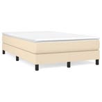 vidaXL Boxspring met matras stof crèmekleurig 120x190 cm, Verzenden, Nieuw
