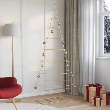 vidaXL Metalen kerstboom met standaard Goud 209 cm, Verzenden, Nieuw