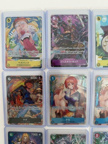 Bandai - 18 Card - One Piece - Nami, Mihawk, Franky, Sabo,, Nieuw