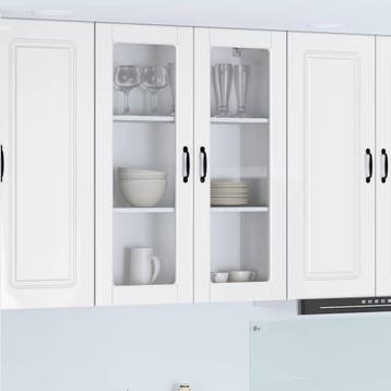 vidaXL Wandglas Kasten PORTO Hoogglans wit 80 x 31 x 100 cm, Verzenden
