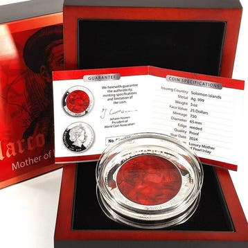 Îles Salomon. Silver Proof .999 W/ Mother Pearl 5 oz - 25
