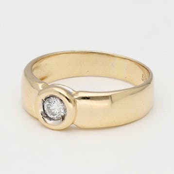 Bague - 14 carats Or jaune Diamant (Naturelle)