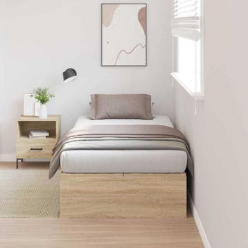 vidaXL Opbergbedframe met opslag Sonoma Eik 80 x 200 cm, Verzenden, Nieuw