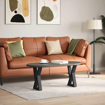vidaXL Salontafelpoten 2 st 28x(42-43,3) cm staal zwart, Verzenden, Nieuw