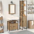 vidaXL Badkamermeubel Set met plank 3 pcs Artisan Eiken, Verzenden