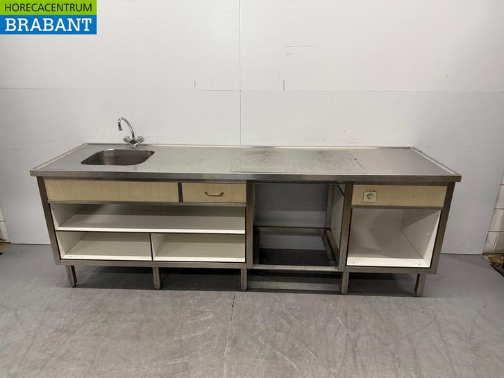 Évier en acier inoxydable avec évier et robinet 250 cm 230V, Articles professionnels, Horeca | Autre, Envoi