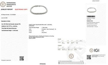 Armband - 18 karaat Witgoud - 11.88ct. tw. Diamant