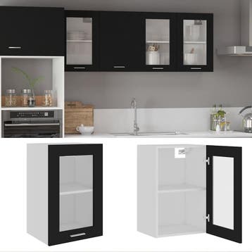 vidaXL Bovenkast Lyon 40x31x60 cm bewerkt hout zwart, Verzenden