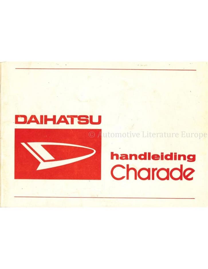 1978 DAIHATSU CHARADE INSTRUCTIEBOEKJE NEDERLANDS, Autos : Divers, Modes d'emploi & Notices d'utilisation