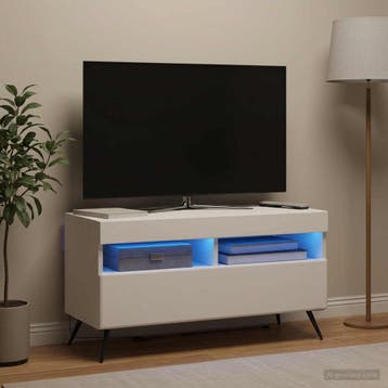 vidaXL LED tv-meubel Wit Bewerkt hout, Verzenden