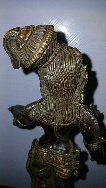 Authentieke Zuid-Indiase bronzen beeld van een vrouwelijke, Antiek en Kunst