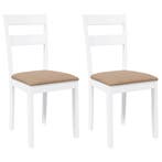 Eetkamerstoelen Hout Rubber Wit | Retour Deal 51% Korting, Huis en Inrichting, Verzenden, Nieuw