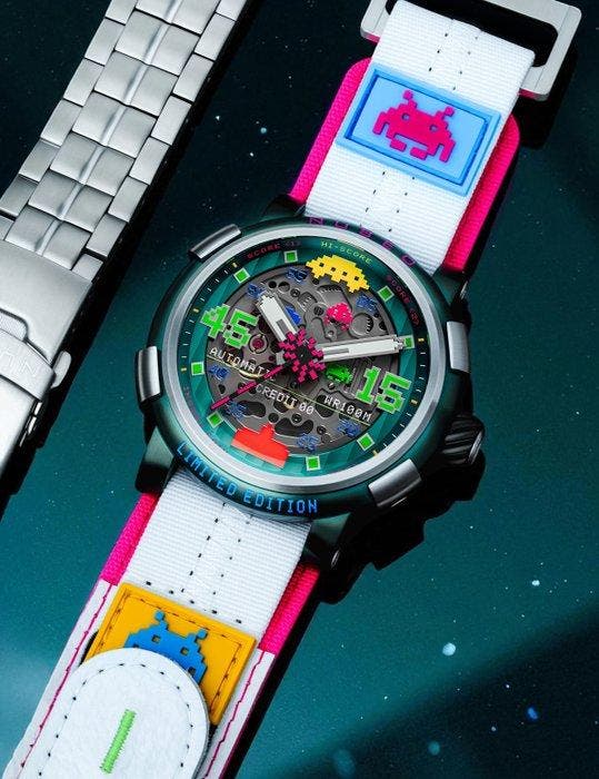 Nubeo - SPACE INVADERS - Limited Edition * 01 - 100 * -, Handtassen en Accessoires, Horloges | Heren