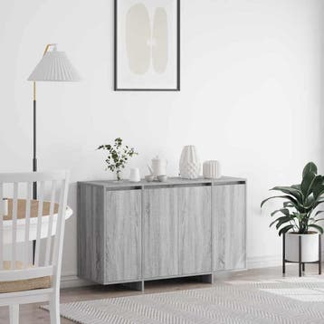 vidaXL Dressoir Grijs Sonoma 120 x 41 x 75 cm Bewerkt hout, Huis en Inrichting, Kasten | Dressoirs, Verzenden, Nieuw