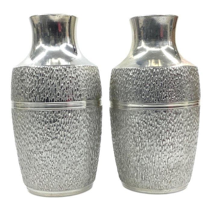 Japanse tinnen sake-set met twee chirori en vijf bekers –, Antiek en Kunst, Antiek | Overige Antiek