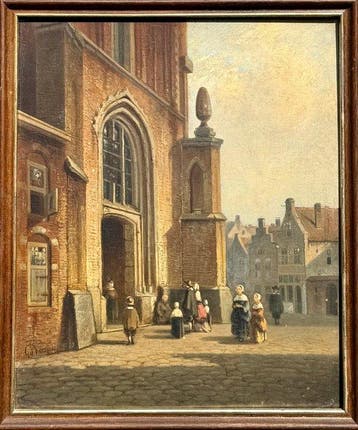 Gijsbert Johannes Verspuy (1823-1862) - Gouda Town Scene