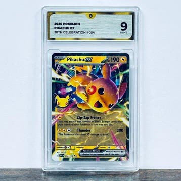 Pokémon Graded card - Pikachu ex 054- 30th Anniversary –, Nieuw