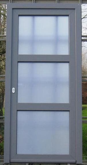 pvc voordeur , deur , buitendeur 104 x 222 wit / bazaltgrijs, Doe-het-zelf en Bouw, Deuren en Vliegenramen, Nieuw, Glas, Kunststof
