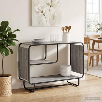 vidaXL Dressoir Grijs Sonoma 93.5 x 37.5 x 64.5 cm Bewerkt, Huis en Inrichting, Verzenden, Nieuw