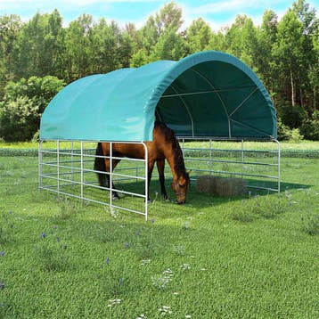 vidaXL Veetent 3,7x3,7 m PVC groen, Verzenden, Nieuw