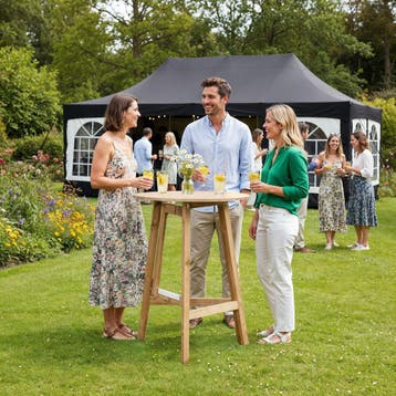 Party statafel van massief hout inklapbaar 79x110cm - bruin, Tuin en Terras, Verzenden, Nieuw