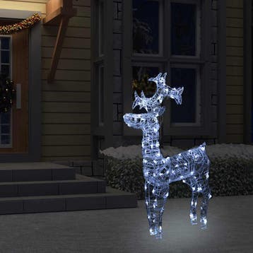 vidaXL Kerstdecoratie rendieren 90 LEDs 60x16x100 cm acryl, Diversen, Verzenden, Nieuw