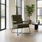 Leren fauteuil Hope - Vintage Olive (olijf/groen), Huis en Inrichting, Fauteuils, Nieuw, Ophalen of Verzenden, Eigentijds, Industrieel, Modern, Scandinavisch