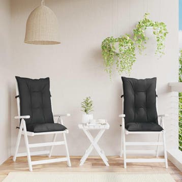 vidaXL Set Hoge Rug Stoelkussens 2 st Polyester Melange, Verzenden, Nieuw
